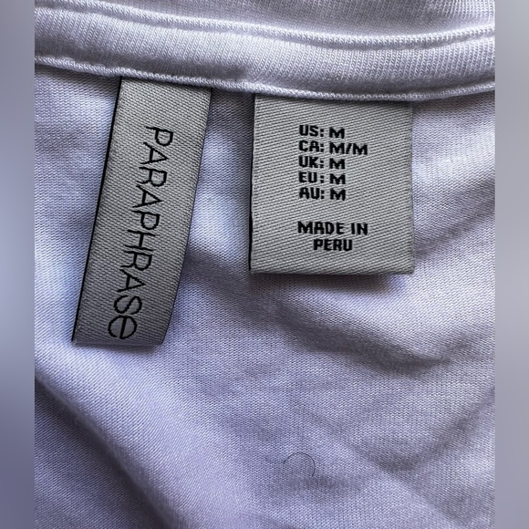 Paraphrase Long Sleeve Tunic Tee PARAPHRASE Women White PulloverT-Shirt Size M - Picture 7 of 16